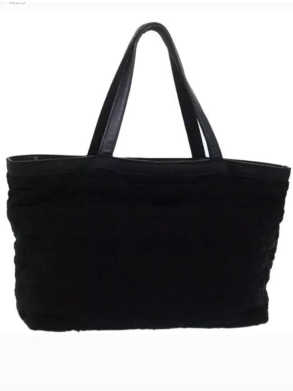Chanel Tote Bag Pile Black Auth